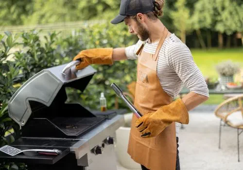 A man grilling